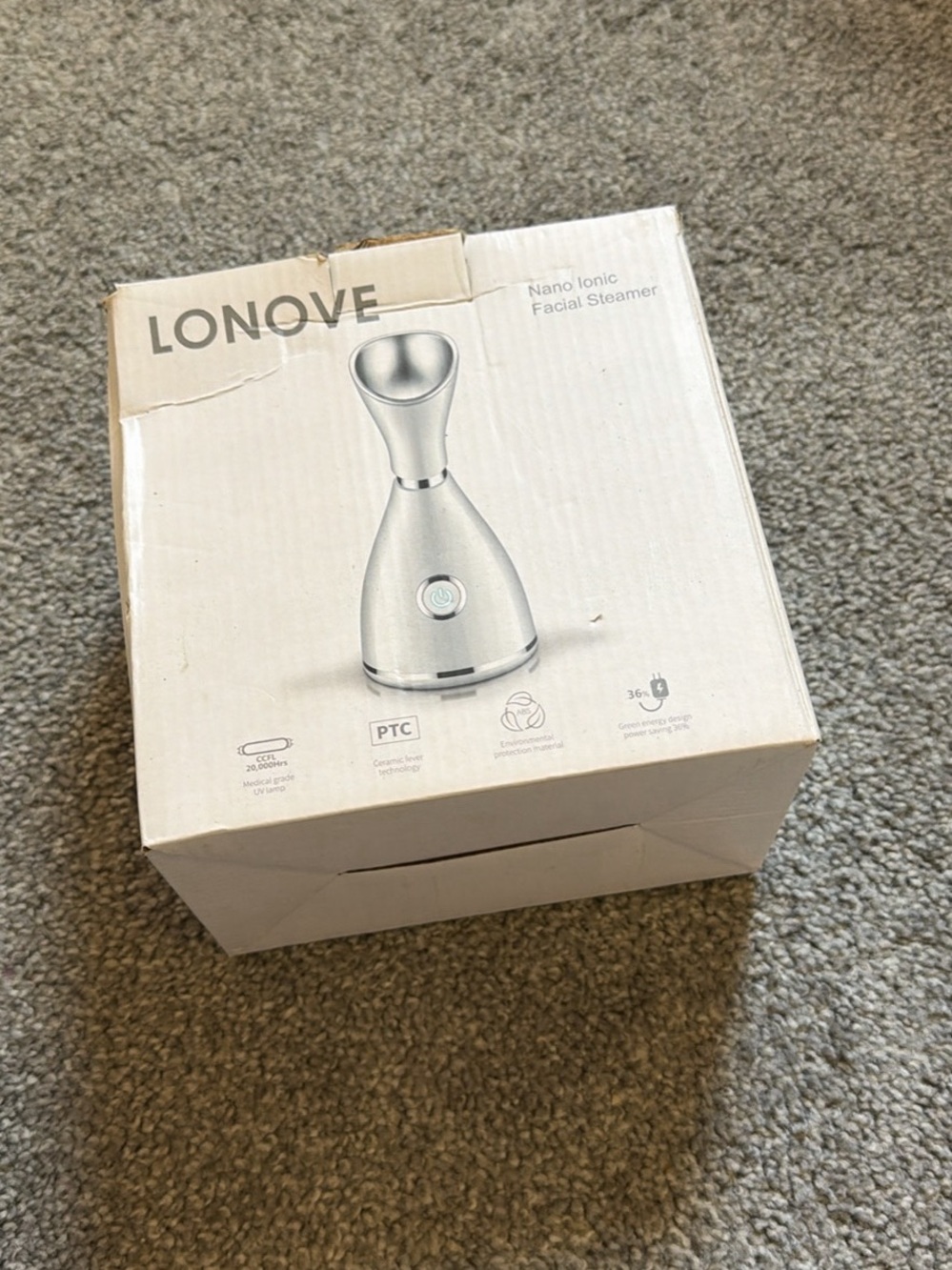 LONOVE Nano Ionic Facial Steamer in Silver